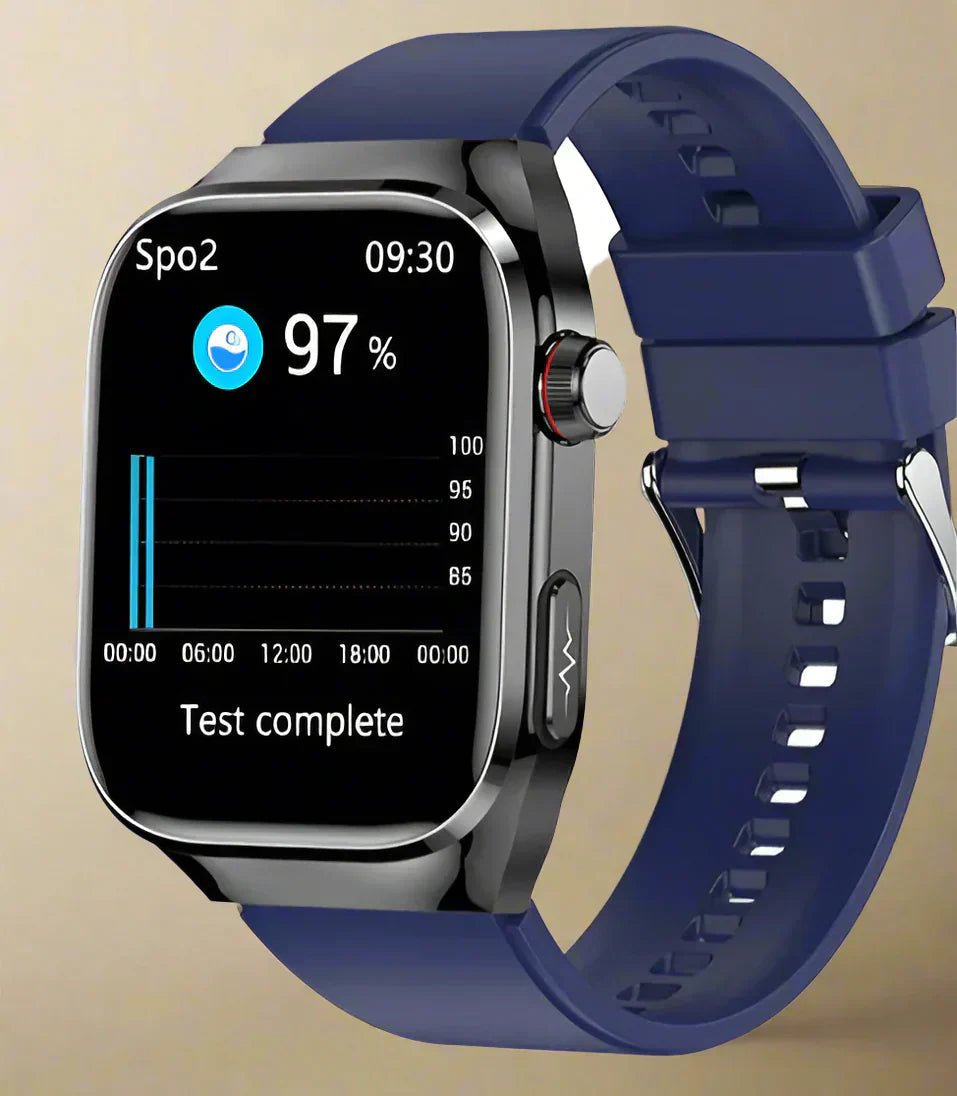 Rastreador de salud | Reloj inteligente con monitoreo de glucosa en sangre y ECG | Pantalla táctil AMOLED para un bienestar integral