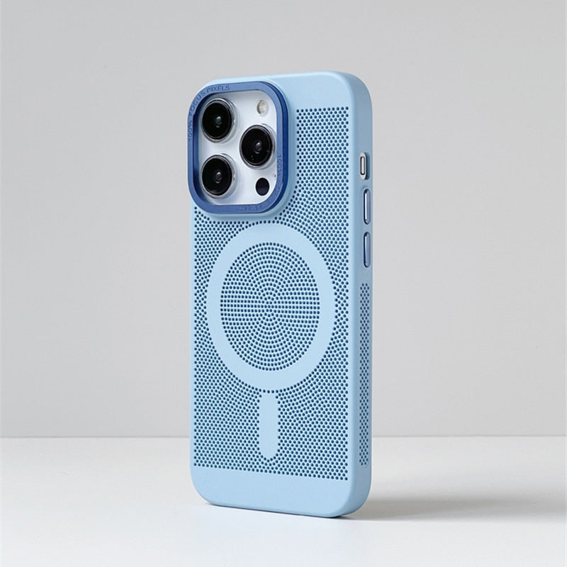 Cooling iPhone Case with MagSafe – Raised Edge Protection for Camera & Screen – Shock-Absorbing TPU Design for Daily Use