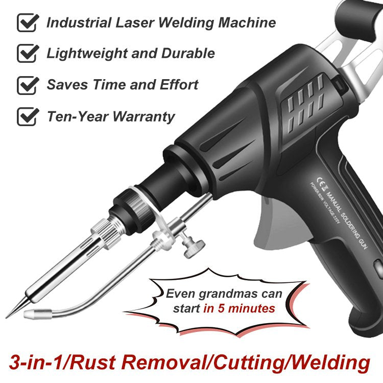 Portable Electric Soldering Iron with 20-Second Quick Heat-Up for Precision Joining & Repair Work | Dual-Function Joining Tool for