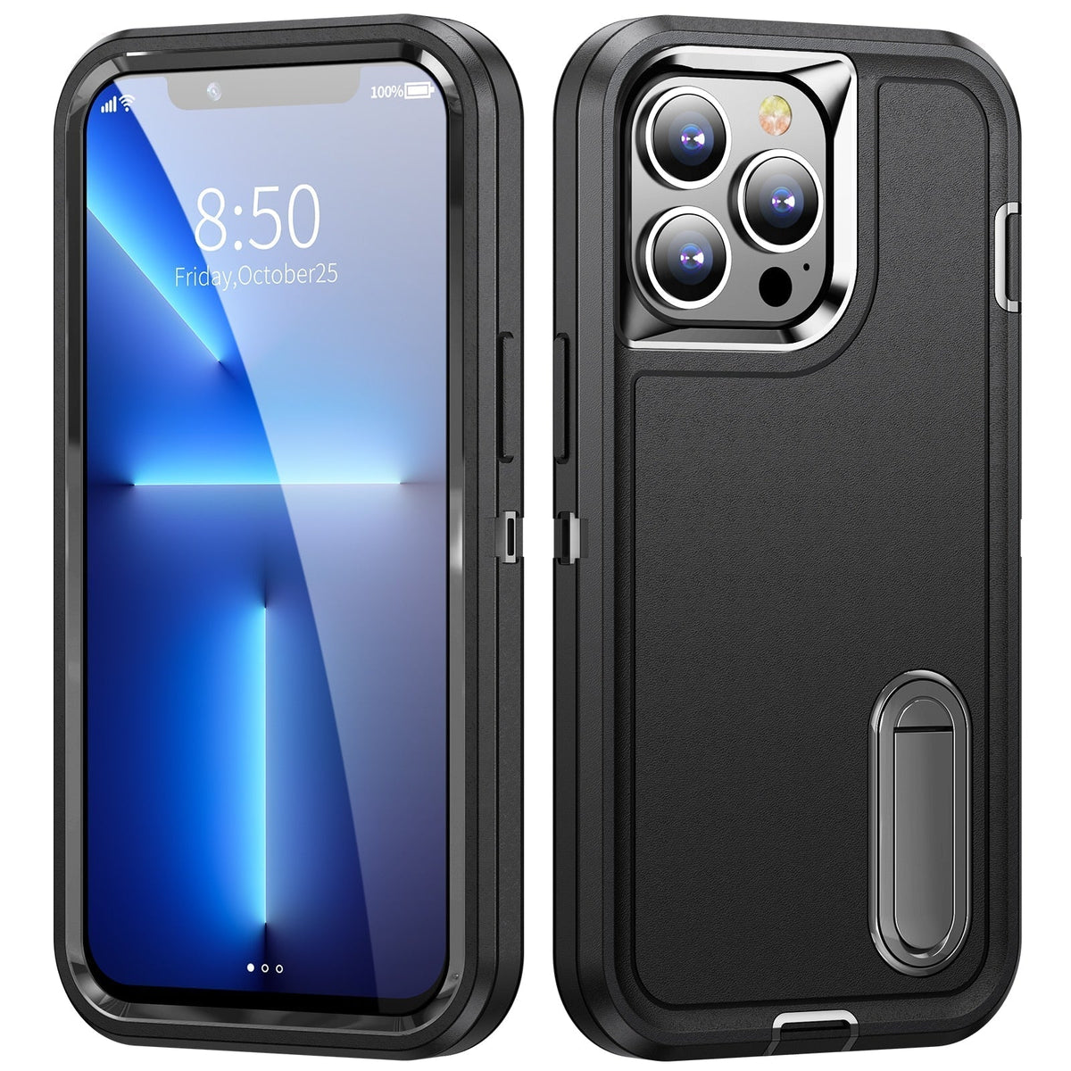 Rugged iPhone Case with Kickstand & Reinforced Corners for 14-17 Series | Drop Protection Armor Cover