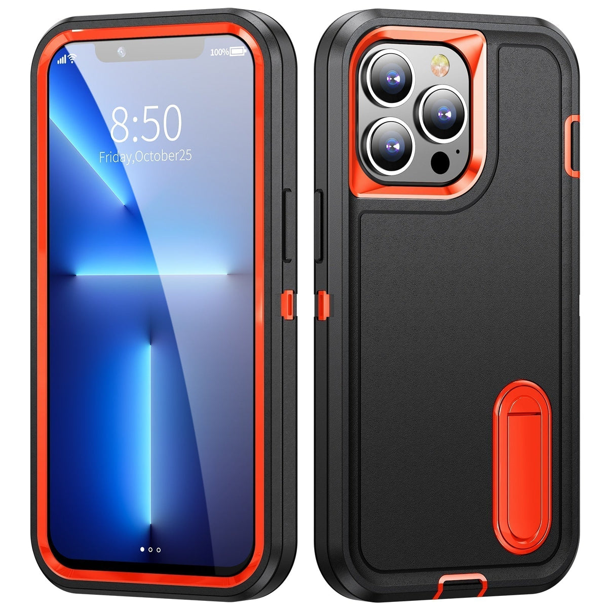 Rugged iPhone Case with Kickstand & Reinforced Corners for 14-17 Series | Drop Protection Armor Cover