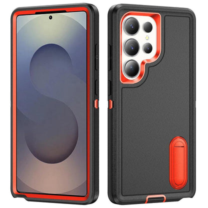 Rugged Armor Phone Case for Samsung Galaxy with Built-In Kickstand & Camera Protection | Military Grade Impact Resistant Cover