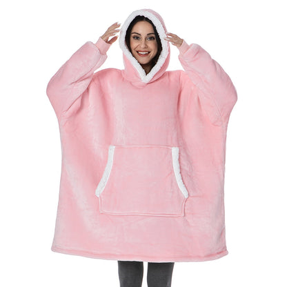 Oversized Wearable Blanket Hoodie with Pocket – Soft Fleece Throw for Couch & Bed – One Size Adults & Teens