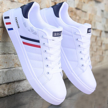 Tenis casuales de moda para hombre: calzado deportivo cómodo para el uso diario con detalles en contraste, ideal para combinar con jeans, shorts y ropa casual