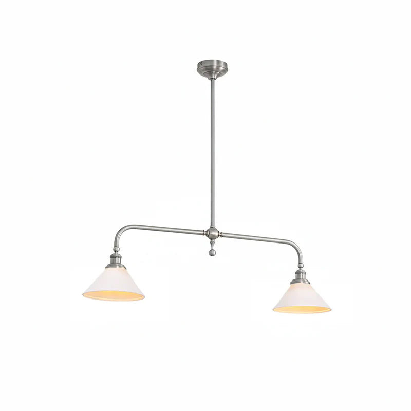 Dual-Head Island Pendant Light with Adjustable Height – Aluminum & Ceramic Shades for Kitchen, Dining Room & Living Space – Dimmable LED Fix
