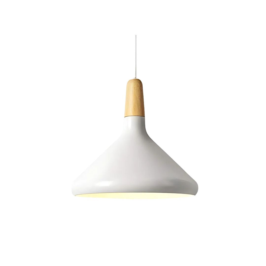 Hanging Ceiling Light Fixture Wire-Suspended E27 Socket Natural Wood Accent Modern Minimalist Style for Kitchen Island Dining Table Living R