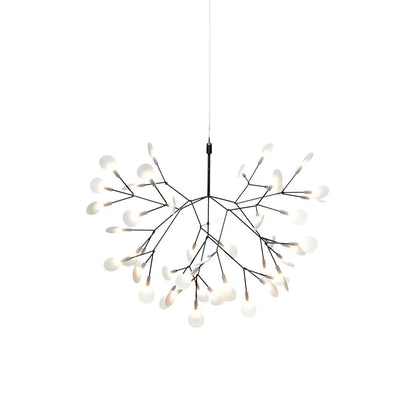 Organic Branch LED Ceiling Light White Metal Acrylic Fixture for Dining Room High Ceilings Modern Statement Chandelier Dimmable Adjustable S
