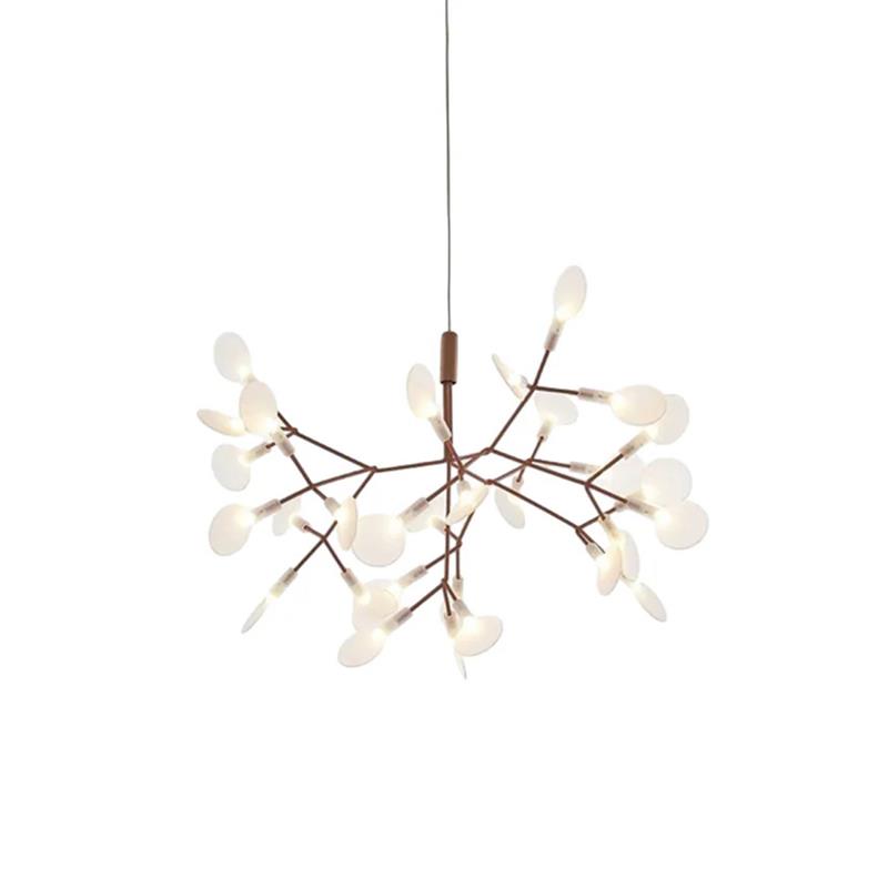 Organic Branch LED Ceiling Light White Metal Acrylic Fixture for Dining Room High Ceilings Modern Statement Chandelier Dimmable Adjustable S