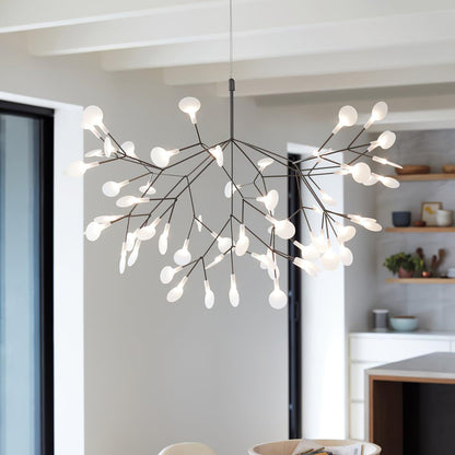 Organic Branch LED Ceiling Light White Metal Acrylic Fixture for Dining Room High Ceilings Modern Statement Chandelier Dimmable Adjustable S