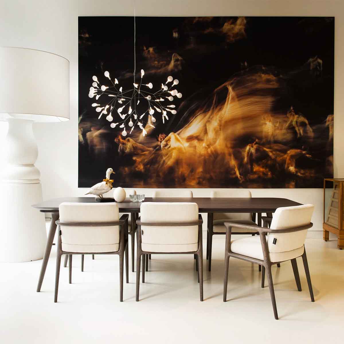 Organic Branch LED Ceiling Light White Metal Acrylic Fixture for Dining Room High Ceilings Modern Statement Chandelier Dimmable Adjustable S