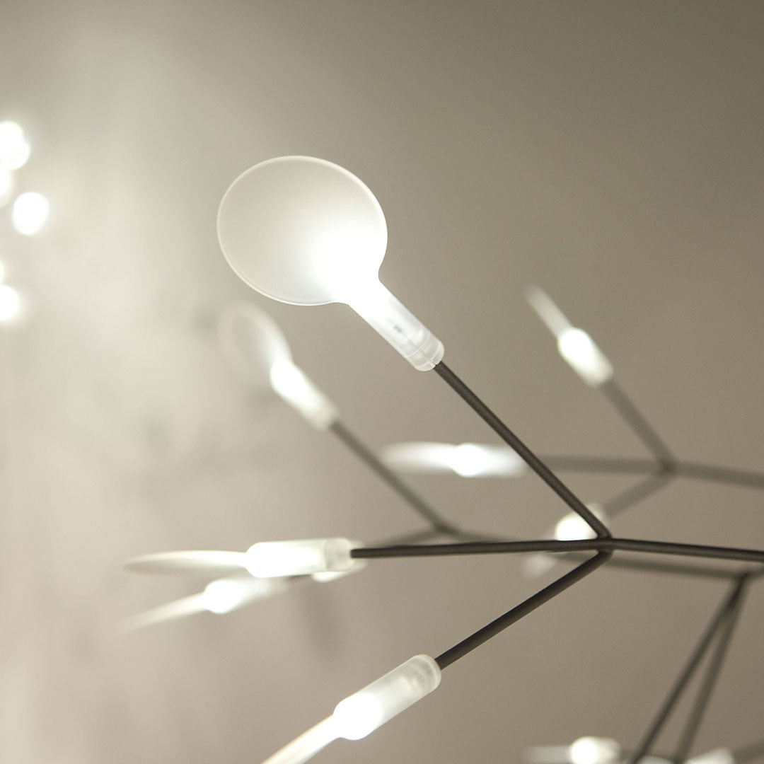 Organic Branch LED Ceiling Light White Metal Acrylic Fixture for Dining Room High Ceilings Modern Statement Chandelier Dimmable Adjustable S