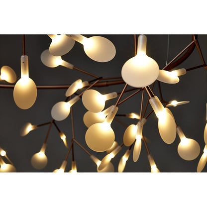 Organic Branch LED Ceiling Light White Metal Acrylic Fixture for Dining Room High Ceilings Modern Statement Chandelier Dimmable Adjustable S