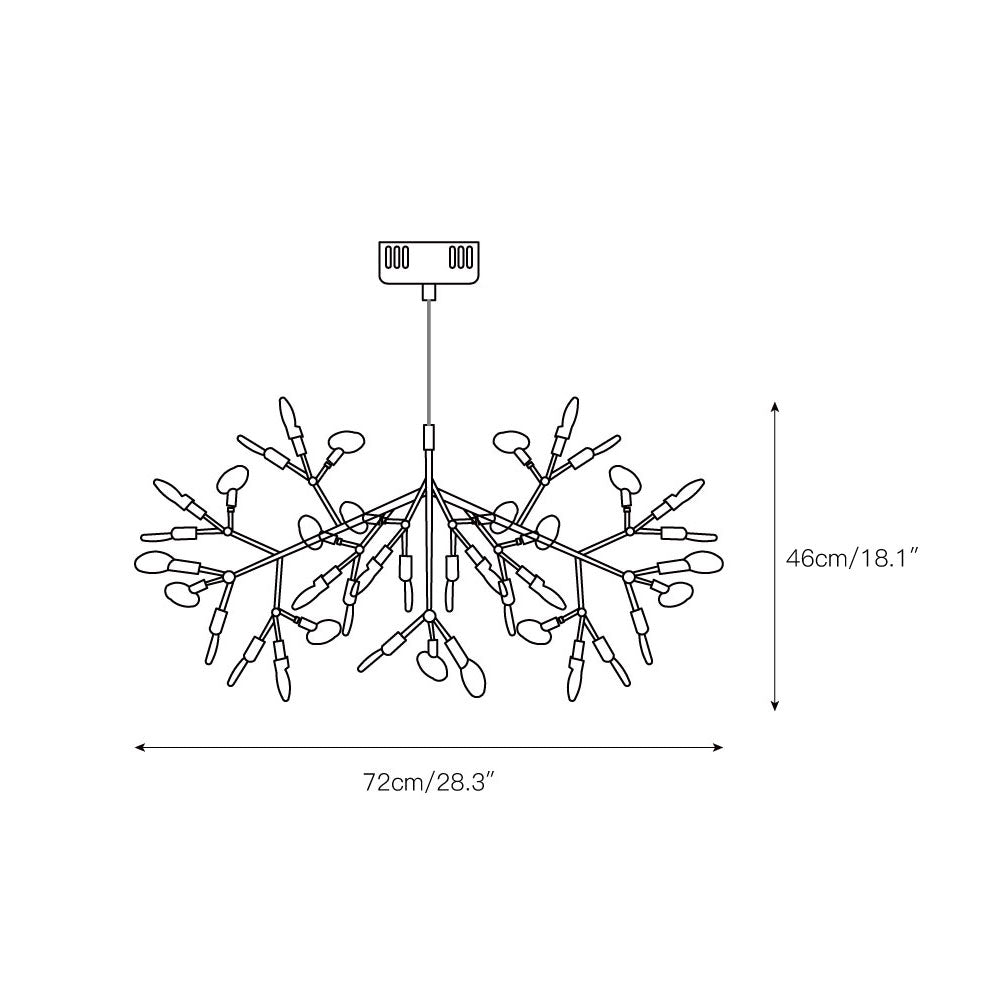 Organic Branch LED Ceiling Light White Metal Acrylic Fixture for Dining Room High Ceilings Modern Statement Chandelier Dimmable Adjustable S