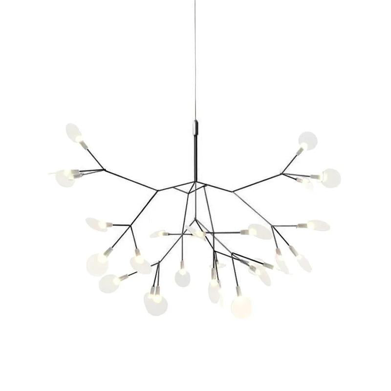 Organic Branch LED Ceiling Light White Metal Acrylic Fixture for Dining Room High Ceilings Modern Statement Chandelier Dimmable Adjustable S