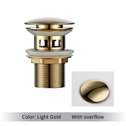 Vessel Sink Drain Assembly with Pop-Up Stopper for Modern Bathrooms – Overflow & Non-Overflow Configurations