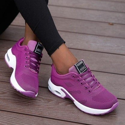 Cushioned Orthopedic Walking Sneakers for Women – Shock-Absorbing Arch Support Trainers with Elevated Heel