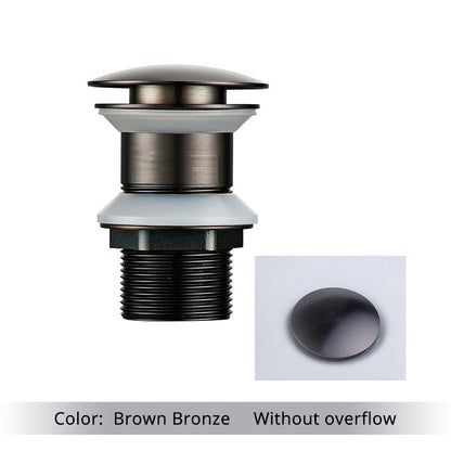 Vessel Sink Drain Assembly with Pop-Up Stopper for Modern Bathrooms – Overflow & Non-Overflow Configurations
