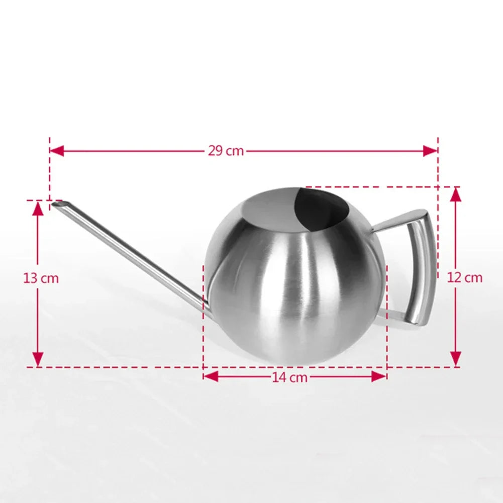 Stainless Steel Indoor Watering Pitcher for Houseplants – Modern Metal Long Spout Garden Can for Potted Plants, Succulents, Orchids – 50 oz