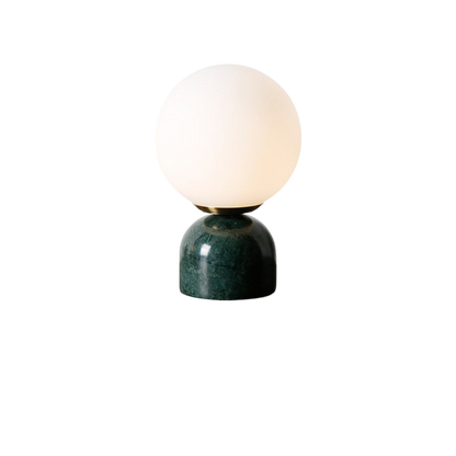Minimalist Globe Accent Lamp with Natural Stone Base – Frosted Sphere Design for Nightstands, Side Tables & Console Styling – Soft Glow Illu