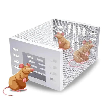 Humane Mouse Trap Cage with Sensitive One-Way Door for Indoor Rodent Control | Live Catch Multi-Mouse Trap for Home Garage Basement Kitchen