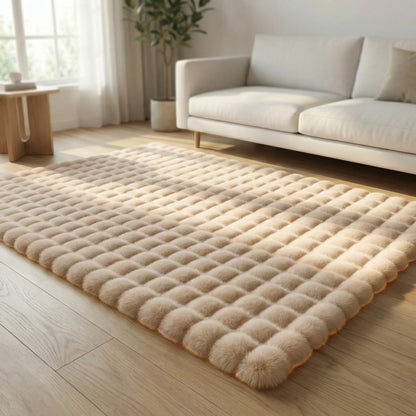 Plush Shag Area Rug with Cloud Texture Pattern for Living Room, Bedroom & Play Space – Ultra-Soft Cushioned Foam Backing, Non-Slip Grip