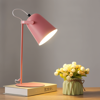 Adjustable Desk Lamp with Flexible Arm - Modern Metal Reading Light for Office, Bedroom, Nightstand & Study - Swing Arm Task Lighting for