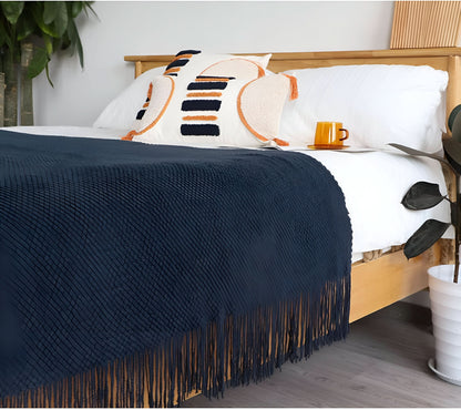KnitCove | Manta de forro polar tejida con estilo e interior de felpa | Confort acogedor para todas las estaciones