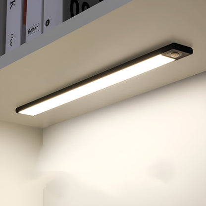 Motion Sensor Under Cabinet LED Light Bar Rechargeable Wireless for Kitchen Closet Wardrobe USB-C Aluminum White 12-16 Inch Slim Profile