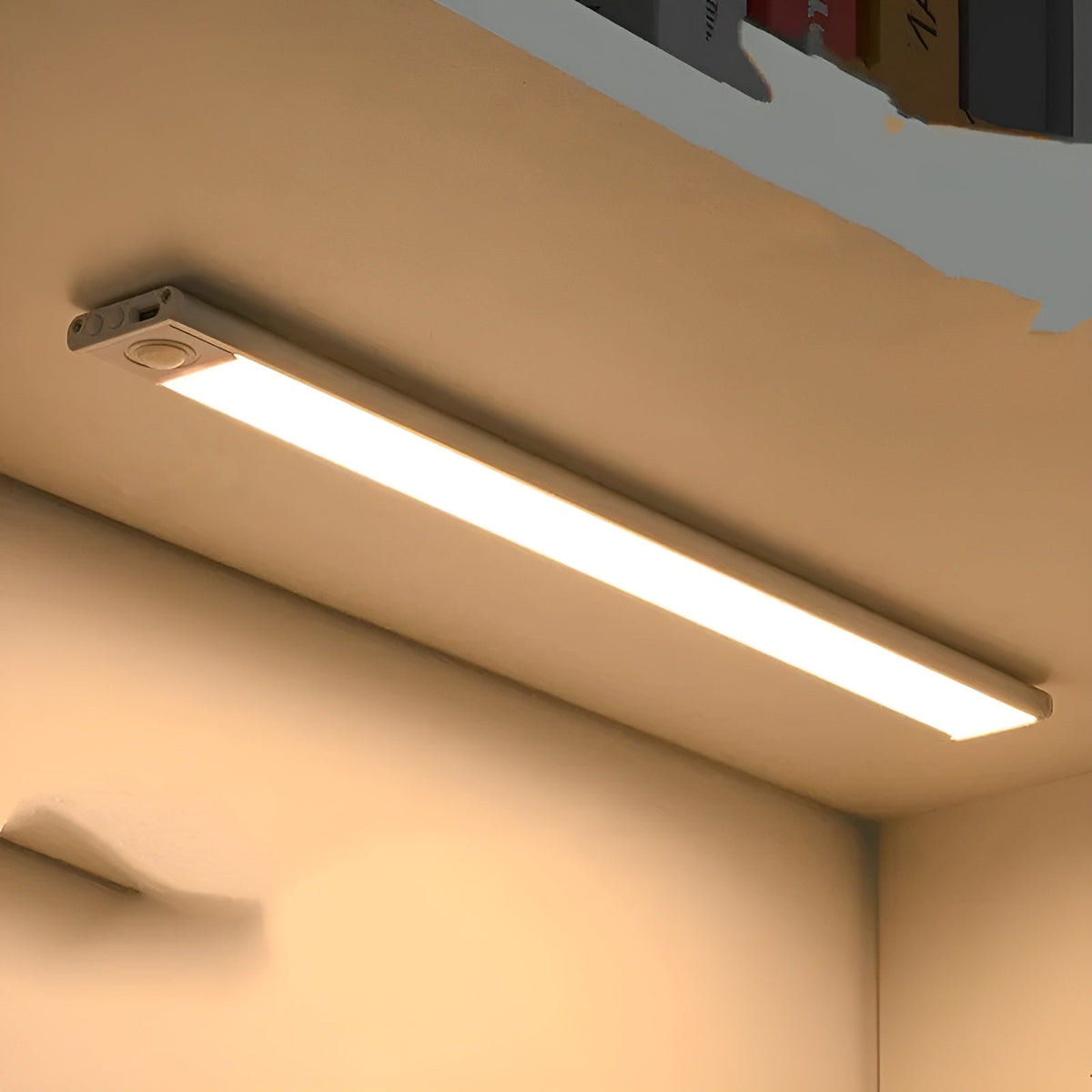 Motion Sensor Under Cabinet LED Light Bar Rechargeable Wireless for Kitchen Closet Wardrobe USB-C Aluminum White 12-16 Inch Slim Profile