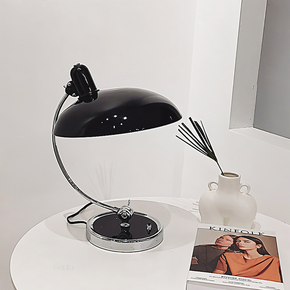 Adjustable Metal Task Lamp Red 17 in High E27 Socket Directional Swing-Arm Light for Desk Bedroom Office Workspace Study Nightstand Side Tab