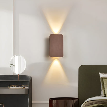 Aplique LED de aluminio de 6W, luz indirecta hacia arriba y hacia abajo, rectangular de 6 pulgadas, moderno, de montaje empotrado para pasillos, dormitorios y salas de estar