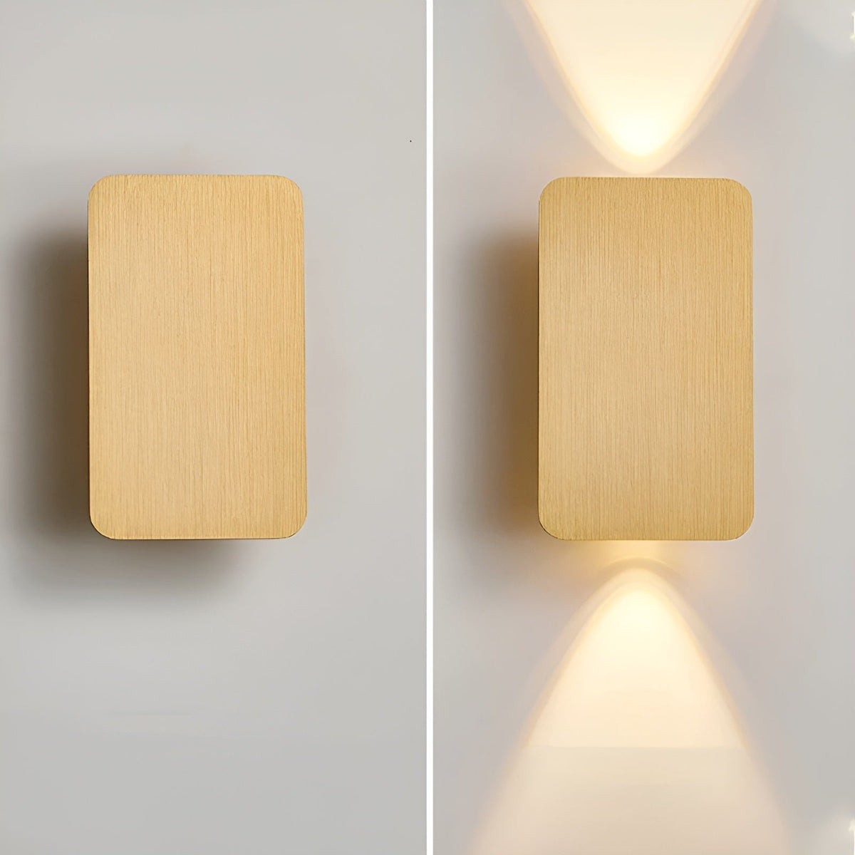 Aplique LED de aluminio de 6W, luz indirecta hacia arriba y hacia abajo, rectangular de 6 pulgadas, moderno, de montaje empotrado para pasillos, dormitorios y salas de estar
