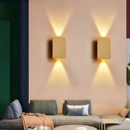 Aplique LED de aluminio de 6W, luz indirecta hacia arriba y hacia abajo, rectangular de 6 pulgadas, moderno, de montaje empotrado para pasillos, dormitorios y salas de estar