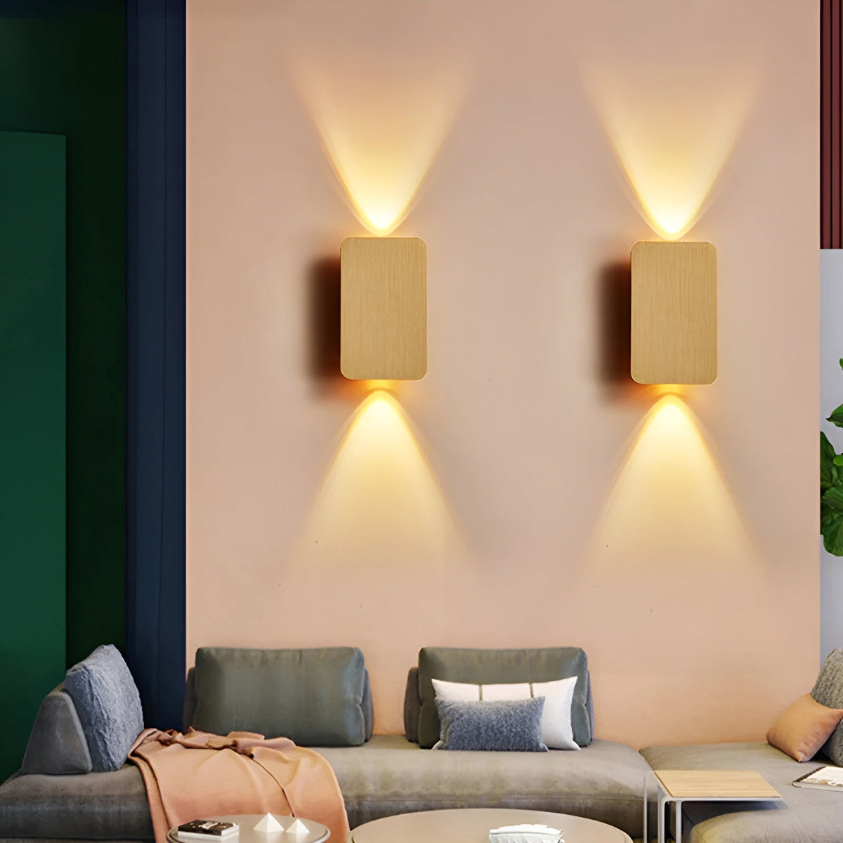 Rectangular Aluminum Sconce 6W Bidirectional Indoor Accent Light for Hallways Bedrooms Living Rooms