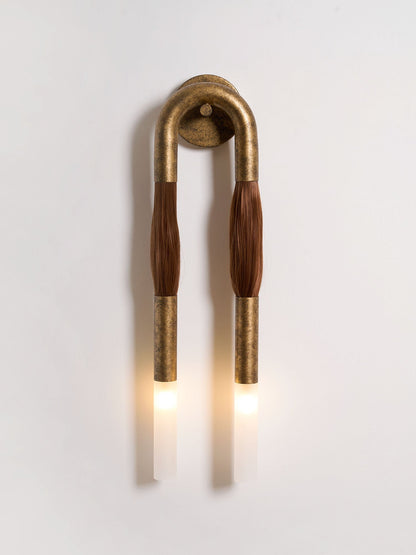 Metal Sconce Light 26 in with Flowing Fiber Design for Bedroom Living Room Hallway Ambient Lighting Decorative Accent Fixture Modern Home De