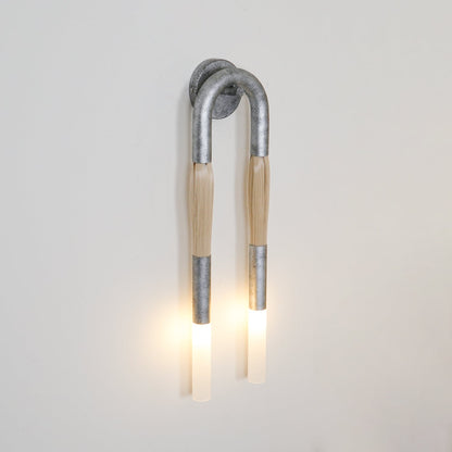 Metal Sconce Light 26 in with Flowing Fiber Design for Bedroom Living Room Hallway Ambient Lighting Decorative Accent Fixture Modern Home De