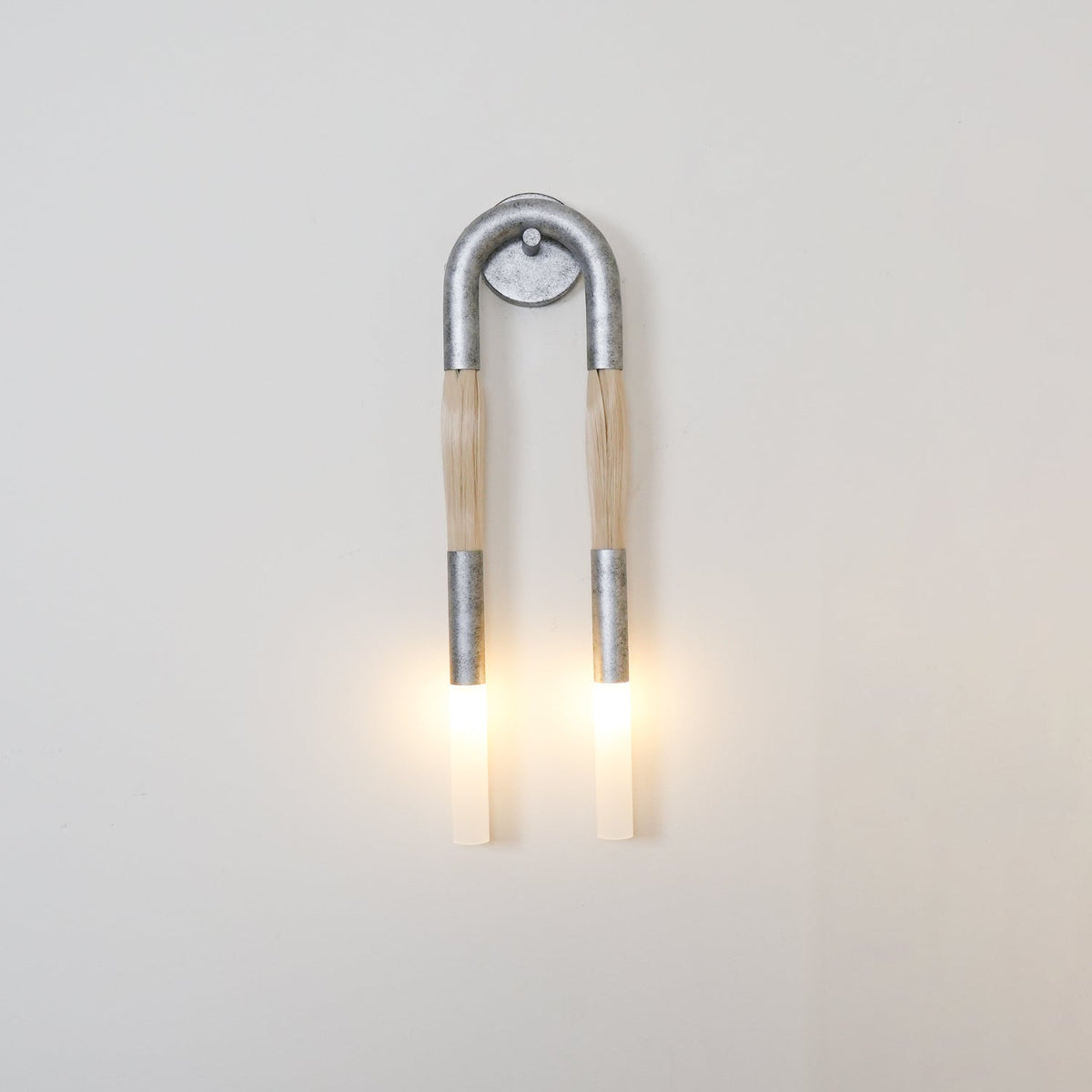 Metal Sconce Light 26 in with Flowing Fiber Design for Bedroom Living Room Hallway Ambient Lighting Decorative Accent Fixture Modern Home De