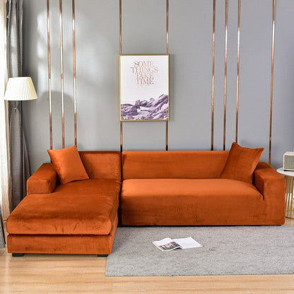 Stretch Velvet Couch Cover with Full Frame Protection for Living Room Sofas – Universal Fit Slipcover