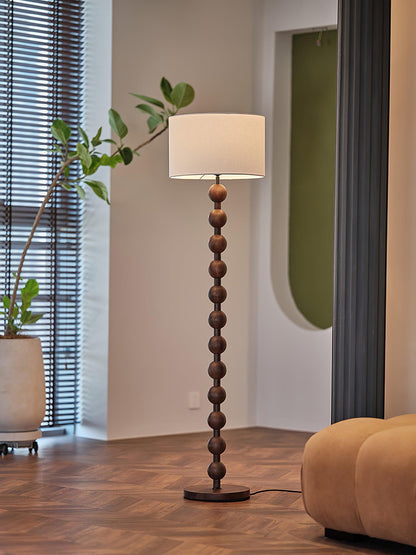 Tall Standing Lamp with White Shade 63 Inches Natural Wood Base Dimmable Accent Light for Bedroom Living Room Corner Reading Nook Modern Dec