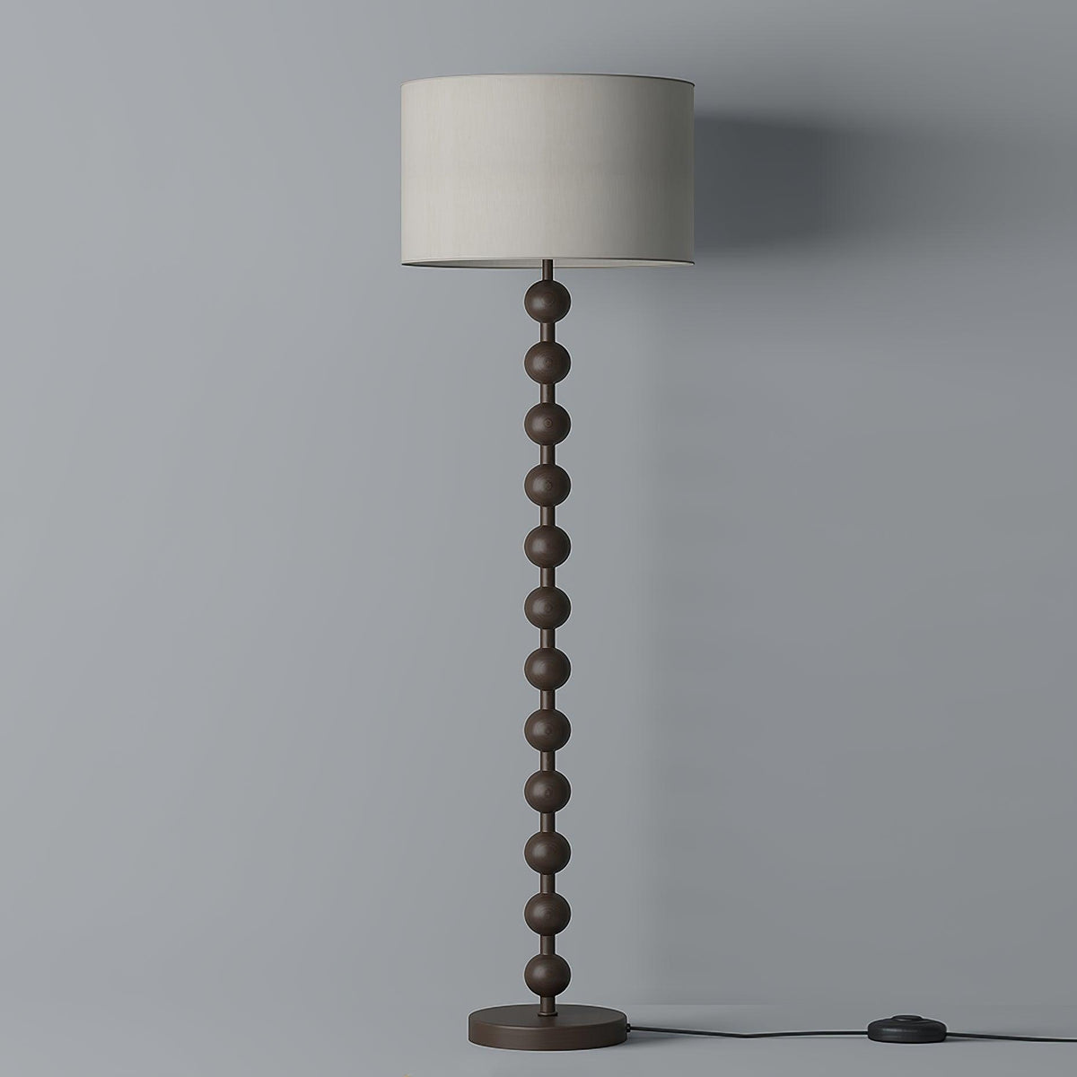 Tall Standing Lamp with White Shade 63 Inches Natural Wood Base Dimmable Accent Light for Bedroom Living Room Corner Reading Nook Modern Dec