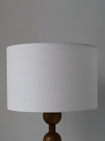 Tall Standing Lamp with White Shade 63 Inches Natural Wood Base Dimmable Accent Light for Bedroom Living Room Corner Reading Nook Modern Dec