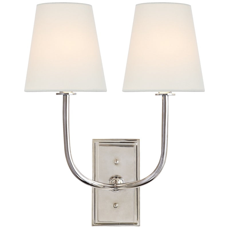Fabric Shade Sconce Light with Brass Arm for Bedroom Reading & Hallway Accent | E12 Socket, Warm Ambient Glow, Space-Saving Install