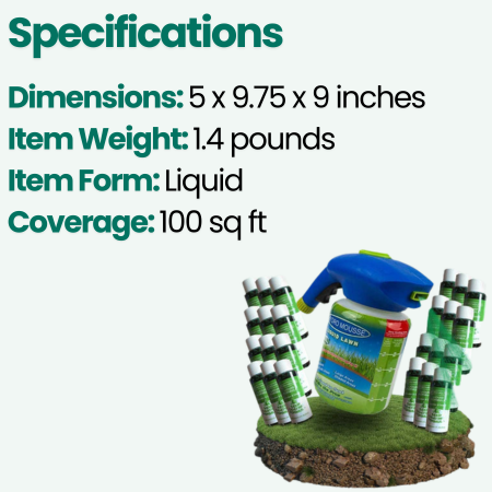 Spray-On Grass Seed Kit with Hose Attachment for Fast Lawn Coverage | Green-Up Formula for Bare Spots, High-Traffic Zones & Pet Damage