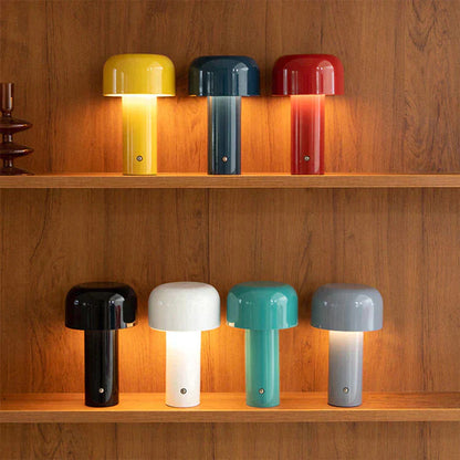 Lámpara de escritorio LED portátil con forma de hongo | Iluminación suave sin cables