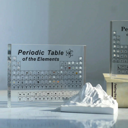 Acrylic Chemistry Element Cube with 83 Real Specimens for STEM Learning Desk Decoration Home Office Lab Classroom