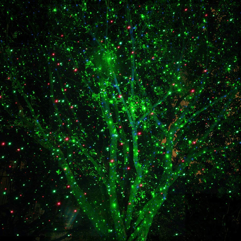 Holiday Laser Light Projector for Outdoor Decorating Red Green Star Display Weatherproof Patio Garden Wall Christmas Decor with Timer
