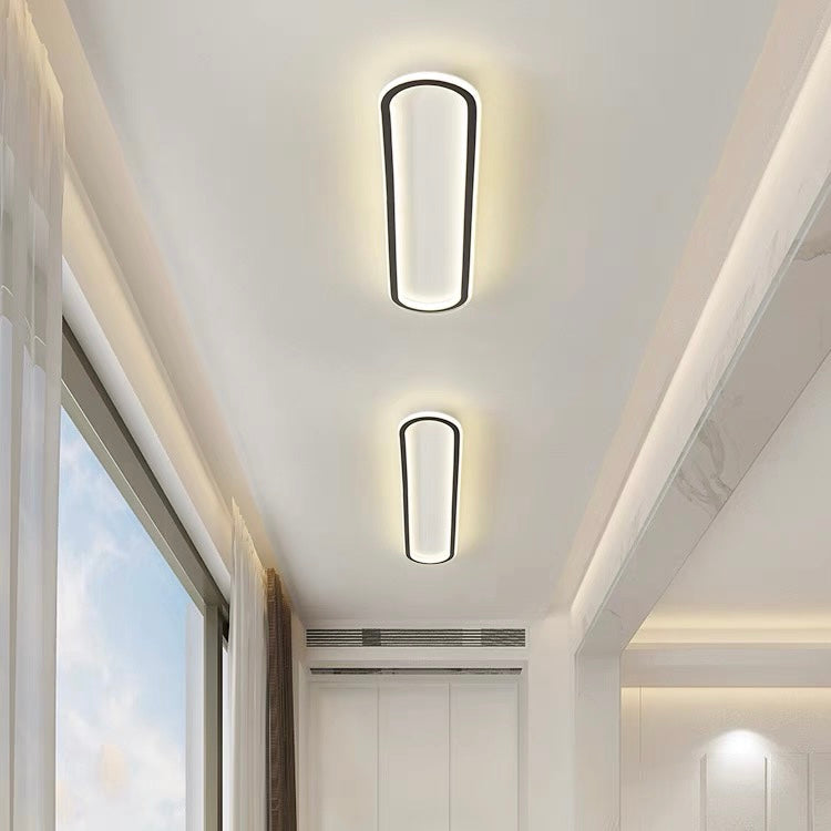 Lámpara LED de techo para pasillo, forma ovalada, perfil bajo, para dormitorio, sala de estar y cocina, 12-24 pulgadas, temperatura de color ajustable, para interiores