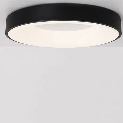 Round LED Overhead Fixture for Bedroom & Hallway – Ultra-Slim Iron & Acrylic Disc – Dimmable Options for Living Room & Entryway