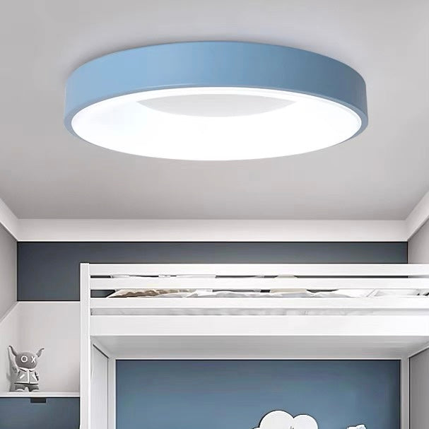 Round LED Overhead Fixture for Bedroom & Hallway – Ultra-Slim Iron & Acrylic Disc – Dimmable Options for Living Room & Entryway