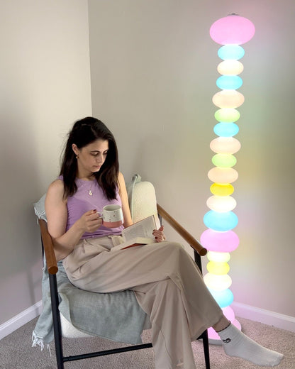 Translucent Acrylic Tower Light 63 Inches Tall Modern Statement Piece for Bedrooms Lounges Hallways Offices